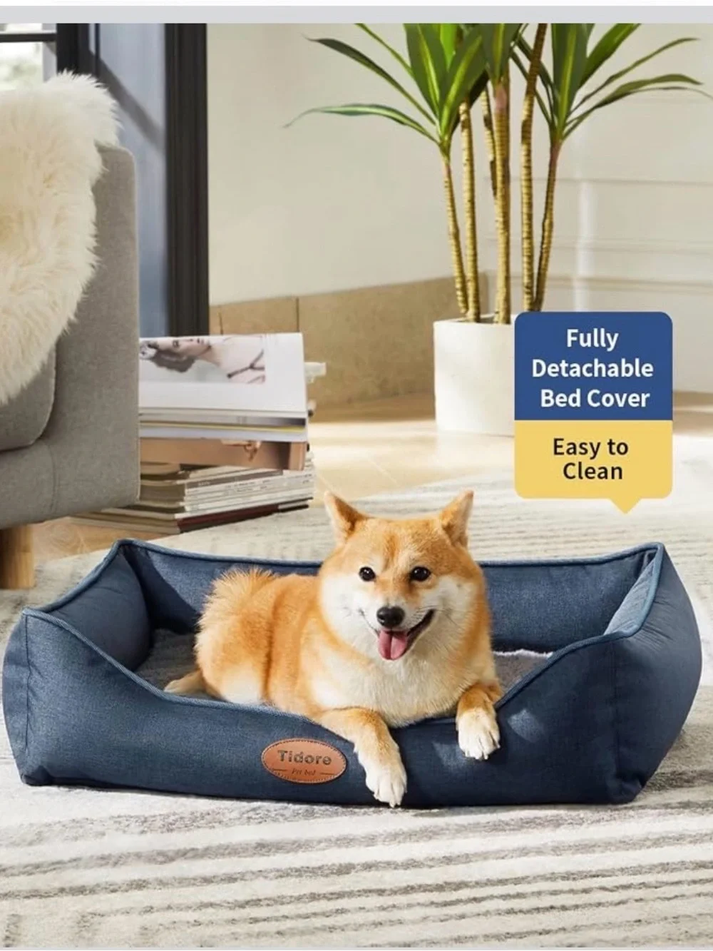 Tidore Waterproof Machine Washable Dog Sofa Bed, Foam, Removable Cover, M